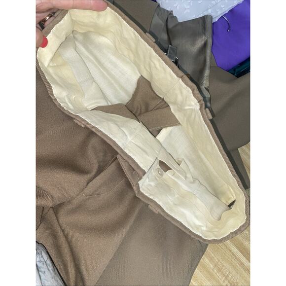 Vintage Sears The Men's Store Polyester 3 Piece Suit Khaki Tan Brown 39R - Picture 15 of 15